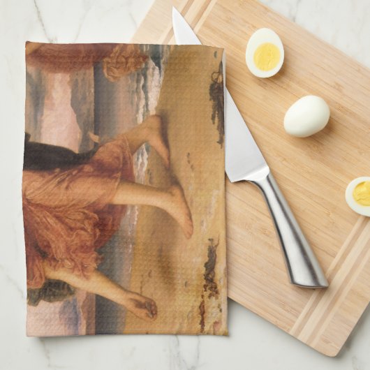 Grieks meisje haalt keibellen op door Lord Leighto Theedoek (Quarter Fold)