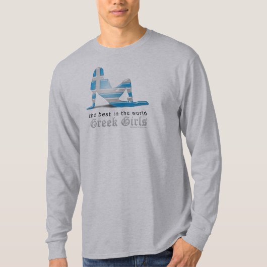 Grieks meisje Silhouette vlag T-shirt (Voorkant)