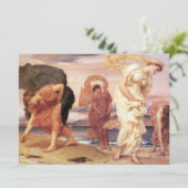 Grieks Meisjes Oppakken Pebbles Kaart (Staand voorkant)