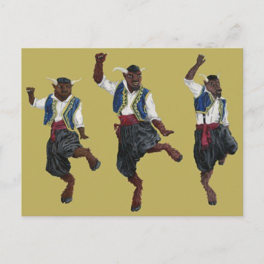 Grieks Minotaurus Dance Celebration Fantasy Briefk Briefkaart (Voorkant)