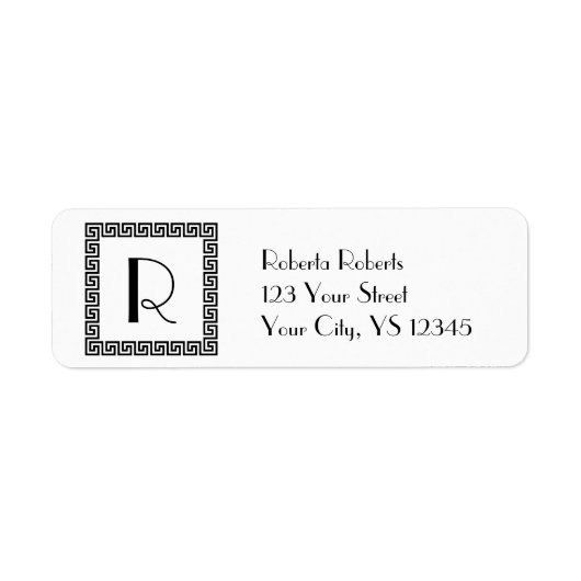 Grieks monogram sleutelontwerp etiket (Voorkant)