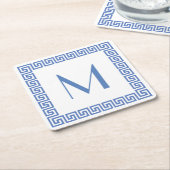 Grieks monogram sleutelontwerp kartonnen onderzetters (Schuin)