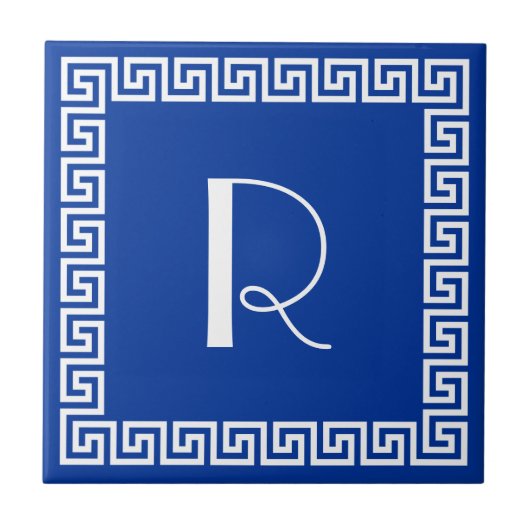 Grieks monogram sleutelontwerp tegeltje (Voorkant)