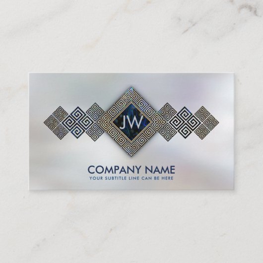 Grieks monogram voor de Meander - Abalone en goud Visitekaartje (Voorkant)