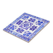 Grieks mozaïek: kobalt en wit tegeltje (Zijkant)