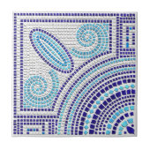 Grieks Mozaïek Tegel Hoek Ornament Tegeltje (Voorkant)