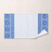 Grieks Mozaïek Tegel Ornament - Blauwe tinten Bad Handdoek (Handdoek)
