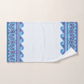Grieks Mozaïek Tegel Ornament - Blauwe tinten Bad Handdoek (Handdoek)