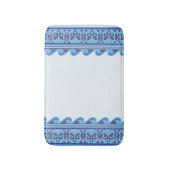 Grieks Mozaïek Tegel Ornament - Blauwe tinten Badmat (Voorkant Verticaal)