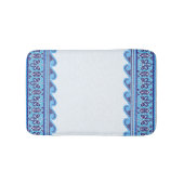 Grieks Mozaïek Tegel Ornament - Blauwe tinten Badmat (Voorkant)