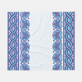 Grieks Mozaïek Tegel Ornament - Blauwe tinten Fleece Deken (Voorkant (Horizontaal))