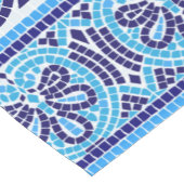 Grieks Mozaïek Tegel Ornament - Blauwe tinten Korte Tafelloper (Hoek)