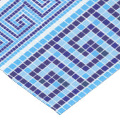 Grieks Mozaïek Tegel Ornament - Blauwe tinten Korte Tafelloper (Hoek)