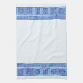 Grieks Mozaïek Tegel Ornament - Blauwe tinten Theedoek (Verticaal)