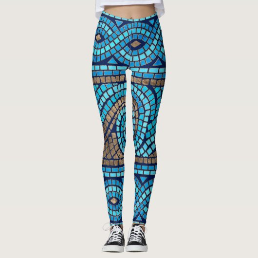 Grieks mozaïektegel leggings (Voorkant)