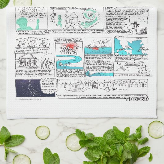 Grieks Myth Comix Orpheus Tea Theedoek (Gevouwen)
