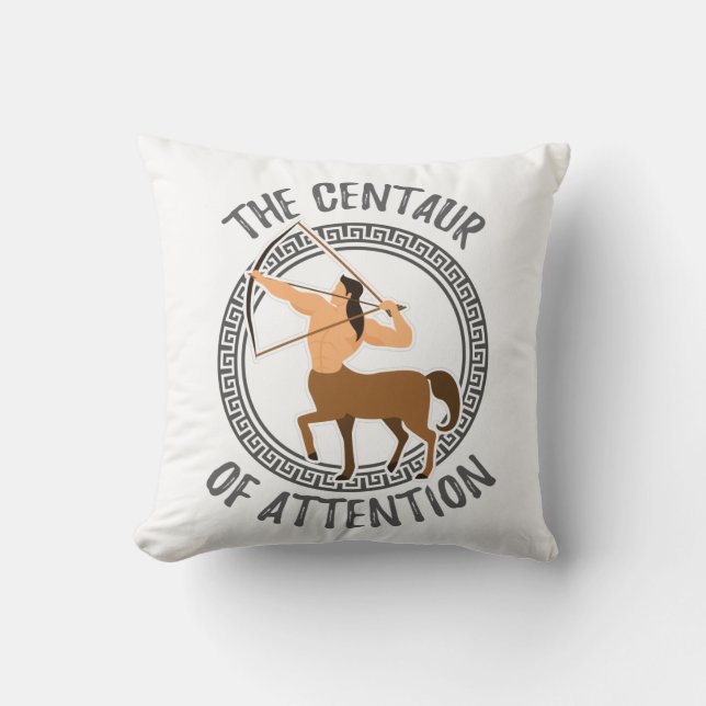 Grieks Mythology Gift Centaur Aandacht Gift Kussen (Voorkant)