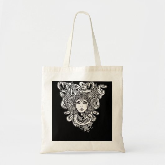 Grieks Mythology Medusa Head - occult serpent Mons Tote Bag (Voorkant)