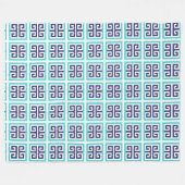 Grieks Navy Blue Aqua Pattern Fleece Deken (Voorkant (Horizontaal))