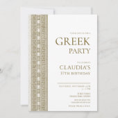 Grieks of Romeins verjaardagsfeestje met elegant d Kaart (Voorkant)