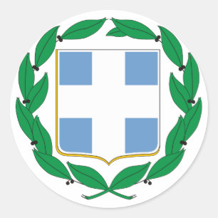 Grieks officieel symbool voor wapenheraldry ronde sticker