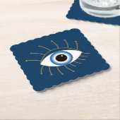 Grieks ogen met blauw wit goud kartonnen onderzetters (Gebogen)