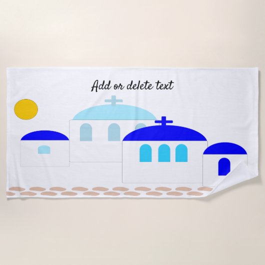 Grieks ontwerp Voeg gewoon tekst toe Strandlaken (Voorkant)