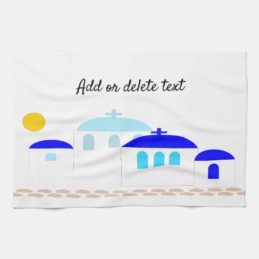 Grieks ontwerp Voeg gewoon tekst toe Theedoek (Horizontaal)