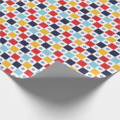 Grieks oog Kleurrijke vierkanten patroon Cadeaupapier (Hoek)