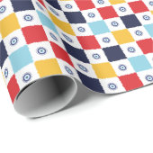 Grieks oog Kleurrijke vierkanten patroon Cadeaupapier (Rol Hoek)