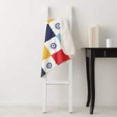 Grieks oog Kleurrijke vierkanten patroon Sherpa Deken (In situ)