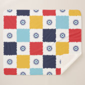 Grieks oog Kleurrijke vierkanten patroon Sherpa Deken (Voorkant (horizontaal))