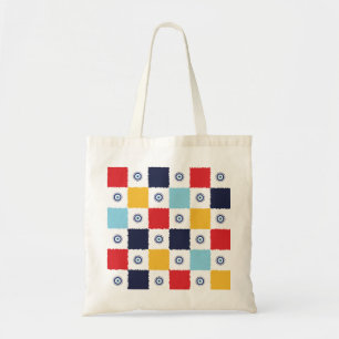 Grieks oog Kleurrijke vierkanten patroon Tote Bag