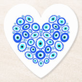 Grieks oog liefde hart kartonnen onderzetters (Voorkant)