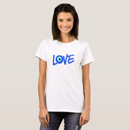 Grieks Oog LIEFDE Print T-shirt