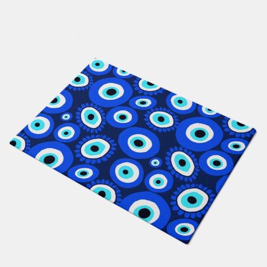 Grieks oog Lucky Symbool Blauw Deurmat (Schuin)