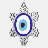 Grieks Oog van de Duivel Tin Sneeuwvlok Ornament (Rechts)