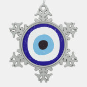 Grieks Oog van de Duivel Tin Sneeuwvlok Ornament (Voorkant)