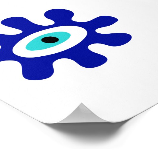 Grieks Oogmodern blauw schouderontwerp Poster (Hoek)