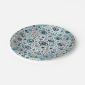 Grieks Oogpatroon Abalone shell en goud Papieren Bordje (Gekanteld)