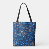 Grieks Oogpatroon Blauwdruk en goud Tote Bag (Achterkant)