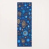 Grieks Oogpatroon Blauwdruk en goud Yogamat (Achterkant)