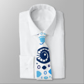 Grieks Oogpatroon Blauwdruk en wit Stropdas (Gebonden)