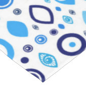 Grieks Oogpatroon Blauwdruk en wit Tafelkleed (Gekanteld)
