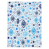 Grieks Oogpatroon Blauwdruk en wit Tafelkleed (Voorkant)