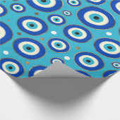 Grieks Oogpatroon met gouden accenten Cadeaupapier (Hoek)