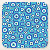 Grieks Oogpatroon met gouden accenten Kartonnen Onderzetters (Voorkant)