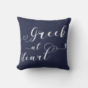 Grieks op Heart Throw Cushion, Griekenland Kussen