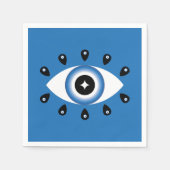 Grieks Oraal Oogblauw Zwart wit Servet (Voorkant)