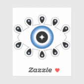 Grieks Oraal Oogblauw Zwart wit Sticker (Vel)